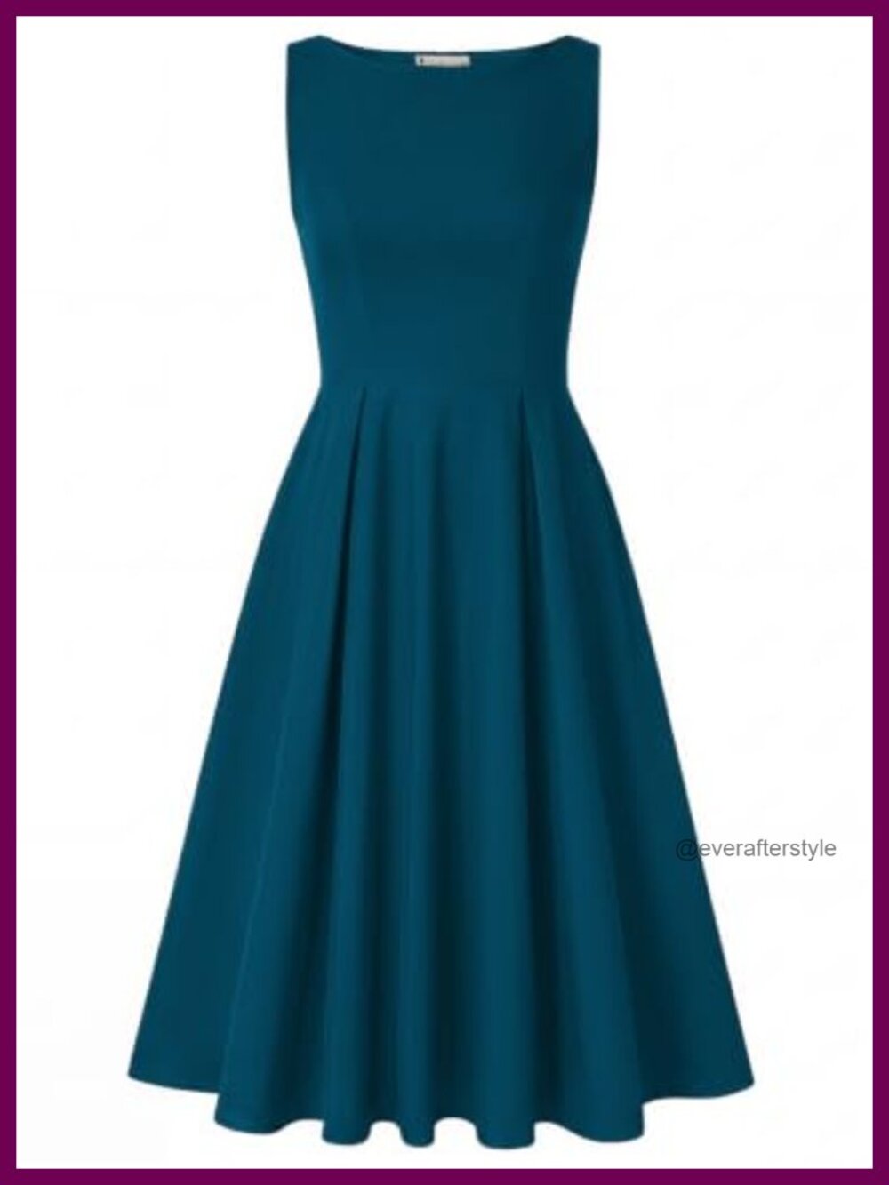 Vintage Sleeveless Midi Polka Dot Cocktail Dress A-Line Boat Neck